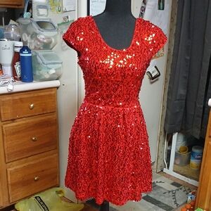 Rue21 Sparkling Red Sequin Mini Dress